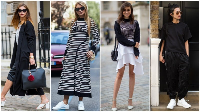 womens black and white outfits