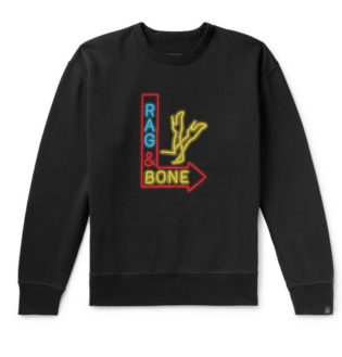 Printed Fleece Back Cotton Blend Jersey Sweatshirt
