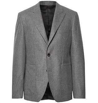 Anthracite Lloyd Mélange Wool Flannel Suit Jacket