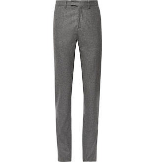 Anthracite Rocco Slim Fit Mélange Wool Flannel Suit Trousers