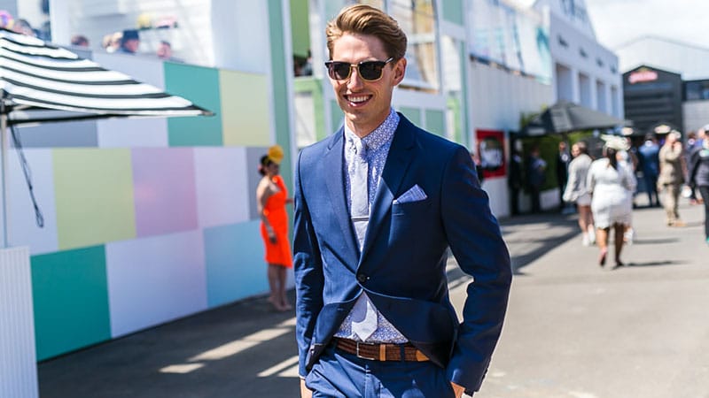 Blue Suit Printed Shirt