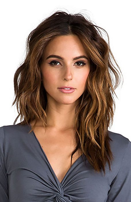 Deep Brunette Hair Color with Caramel Highlights