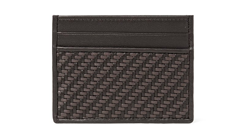 Ermenegildo Zegna Pelle Tessuta Leather Cardholder