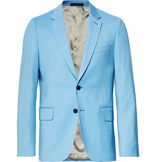 Light Blue A Suit To Travel In Soho Slim Fit Wool Suit Jacket