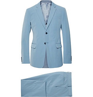 Light Blue Slim Fit Tech Twill Suit