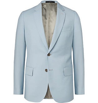 Light Blue Soho Slim Fit Wool And Mohair Blend Suit