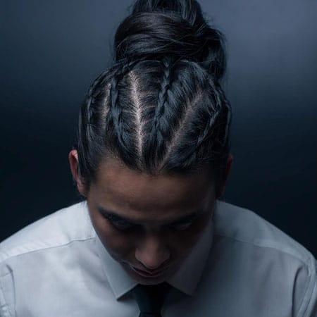 Man Braids with Top Knot