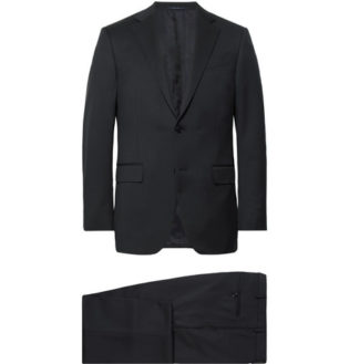 Midnight Blue Slim Fit Wool Twill Suit