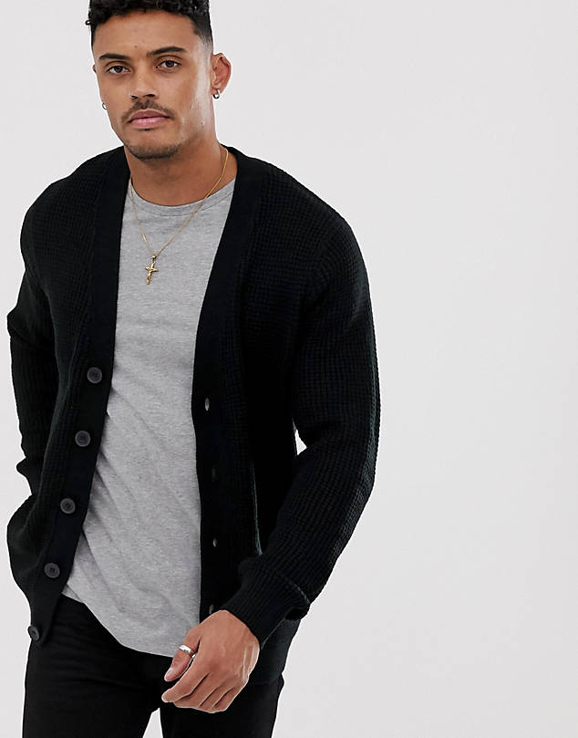 what color cardigan to wear with black shirt