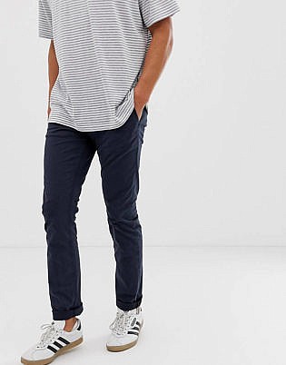 Nudie Jeans Co Slim Adam Chino Pants In Navy