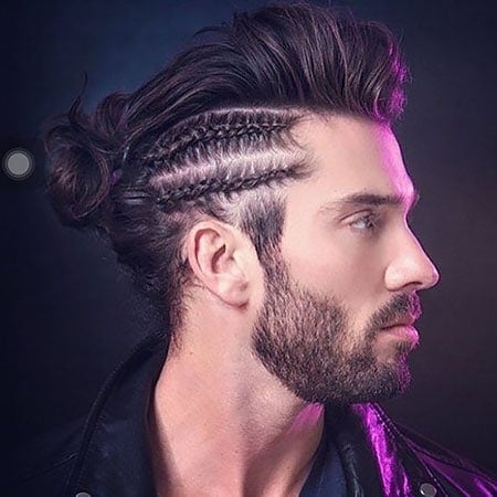 Pompadour with Braided Sides