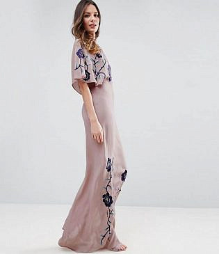 Premium Maxi Dress With Embroidery