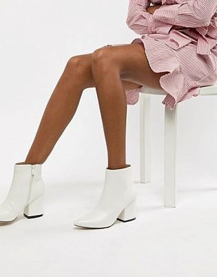 Raid Kola White Ankle Boots