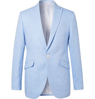 Sky Blue Linen Suit Jacket