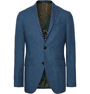 Storm Blue Linen Suit Jacket