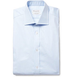 + Turnbull & Asser Light Blue Puppytooth Cotton Shirt