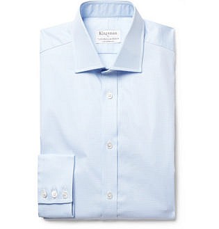 + Turnbull & Asser Light Blue Puppytooth Cotton Shirt