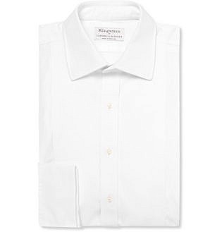 + Turnbull & Asser White Bib Front Cotton Tuxedo Shirt