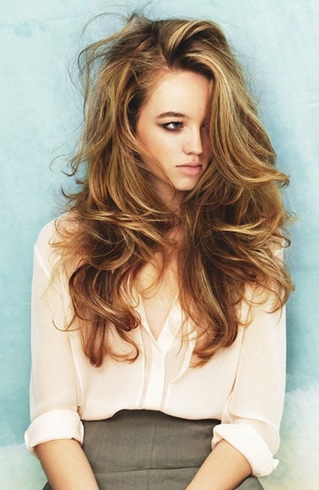 Warm Blonde Highlights in Brown Hair