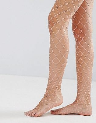 ASOS OVERSIZED FISHNET TIGHTS IN PINK