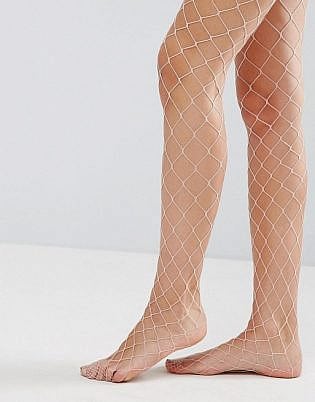 baby pink fishnet stockings