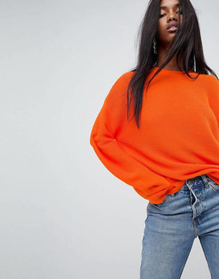 Asos Oversized Sweater In Ripple Stitch