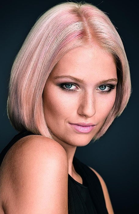 Blonde Hair with Pink and Rose Gold Highlights