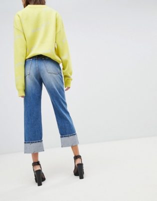 Miss Sixty Highwaisted Straight Leg Jean With Turn Up