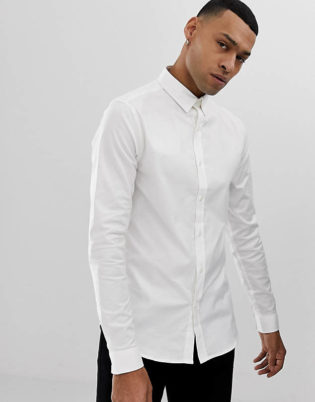 New Look Oxford Shirt In Muscle Fit In White