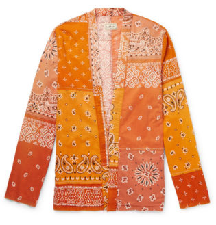 Patchwork Bandana Print Cotton Blend Shirt