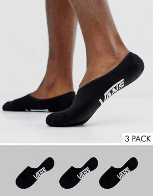 Vans Classic 3 Pack Sneaker Socks In Black