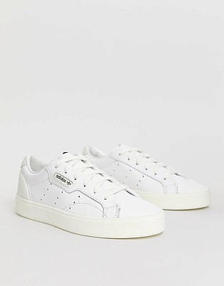 Adidas Originals White Sleek Sneakers