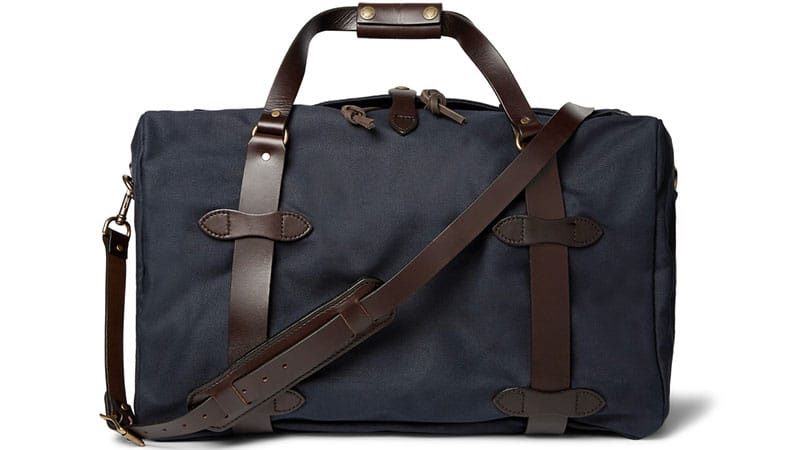 Filson Leather-Trimmed Twill Duffel Bag