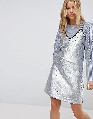 New Look Matte Sequin Slip Dress
