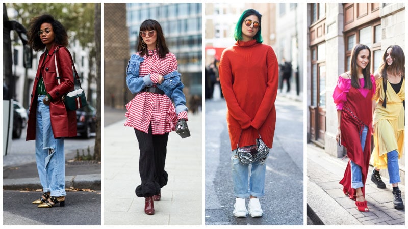 Red with Denim Trend