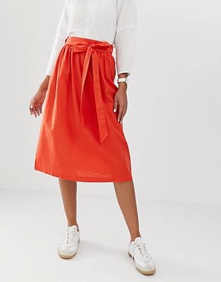 Asos Design Linen Prom Skirt