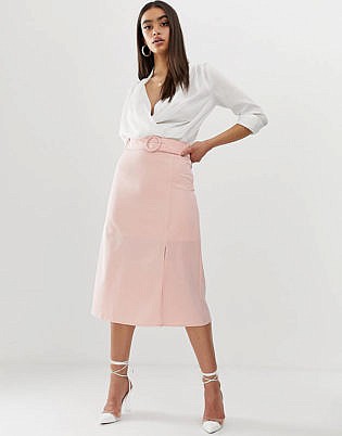Fashion Union Midi Skirt With Buckle