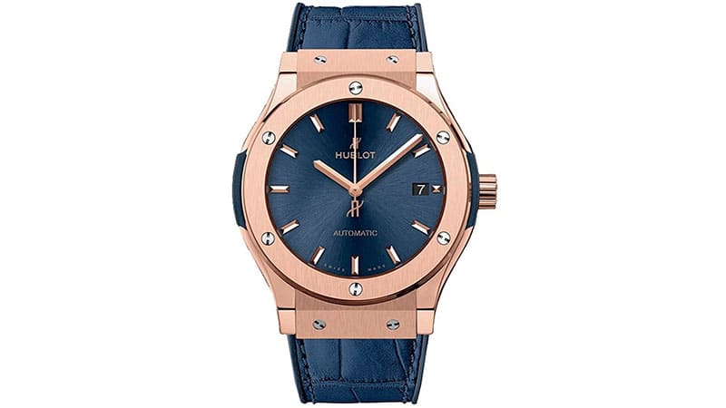 Hublot Classic Fusion Blue Sunray Dial 18kt King Gold Automatic Mens Watch 511.OX.7180.LR