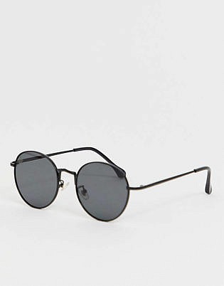 Jeepers Peepers Round Sunglasses In Black