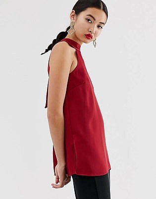 River Island Halter Neck Top In Red