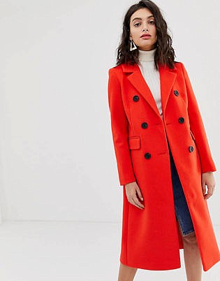 River Island Tailored Coat In Red