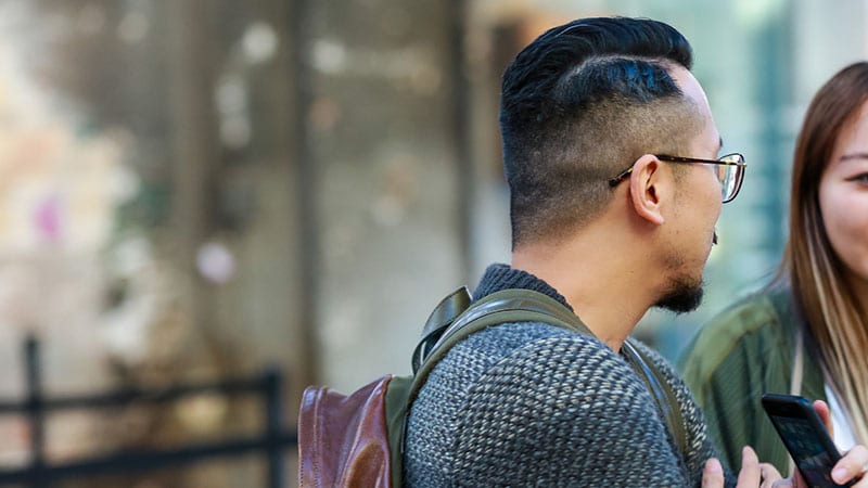 Side-Parted Style with Skin Fade