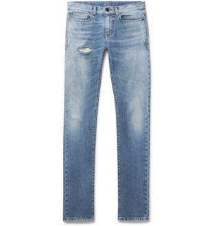 Skinny Fit Distressed Denim Jeans