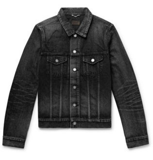 Slim Fit Distressed Denim Jacket