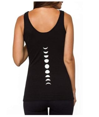 Treelance Organic Cotton Black White Yoga Workout Tank Tops Shirts Graphic Tees For Women