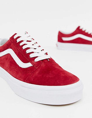 Vans Red Suede Old Skool Sneakers