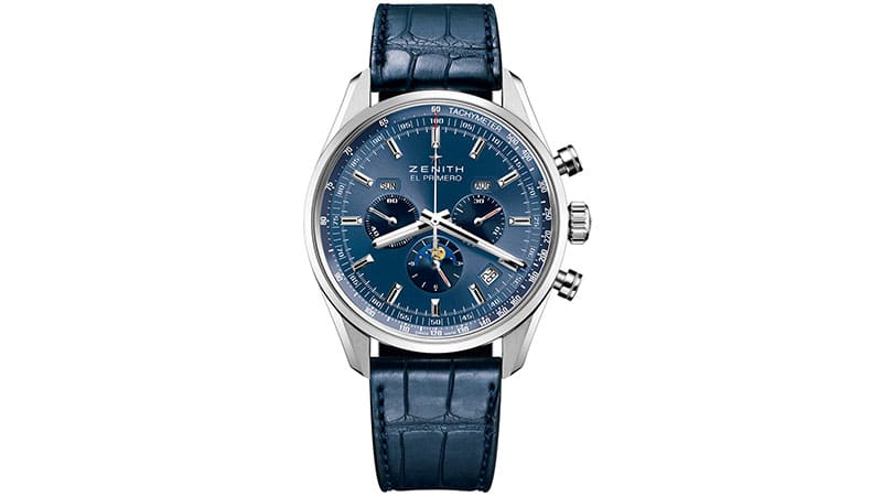 Zenith El Primero 410 42mm Stainless Steel And Alligator Watch