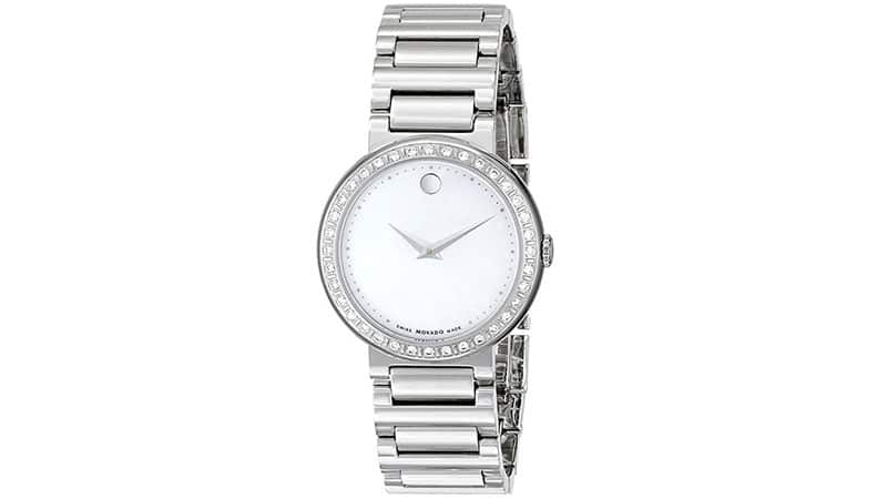Movado Women's 0606421 Concerto Diamond-Accented Stainless Steel Watch
