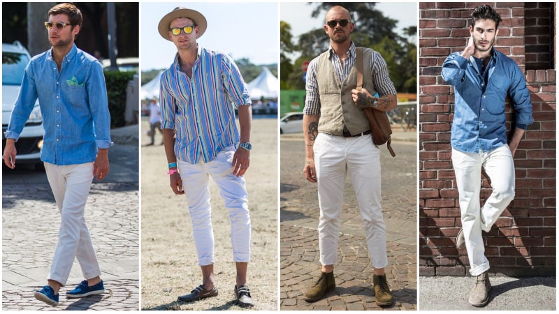 men white jeans outfits