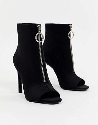 Botas de calcetín Evelyn Peep Toe de Asos Design